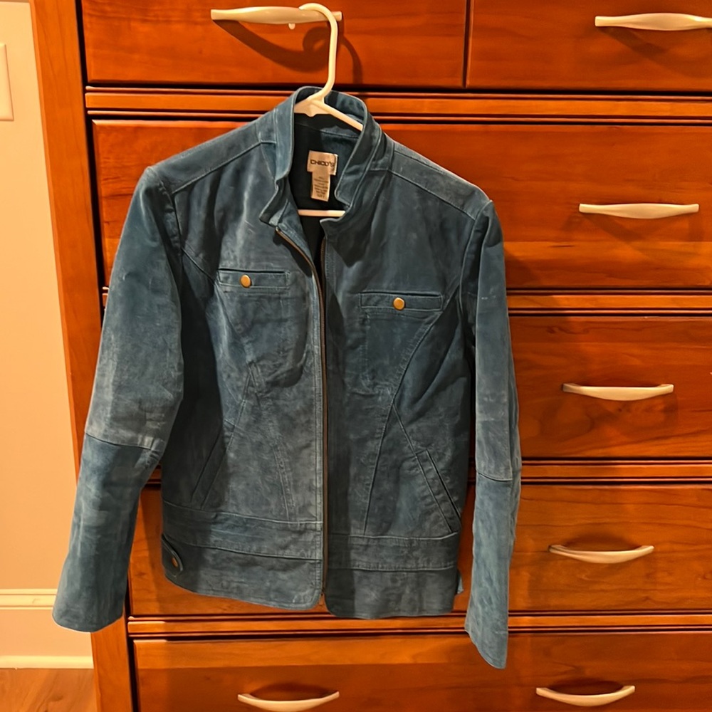 Suede Blue Leather Jacket - London Fog